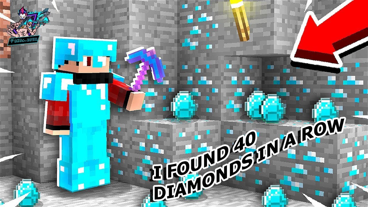 I FOUND 40 DIAMONDs in a row | MINECRAFT BEDROCK EDITION #minecraft ...