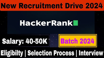 Hacker Rank is Hiring for 2024 Batch | Internship program #hackerrank