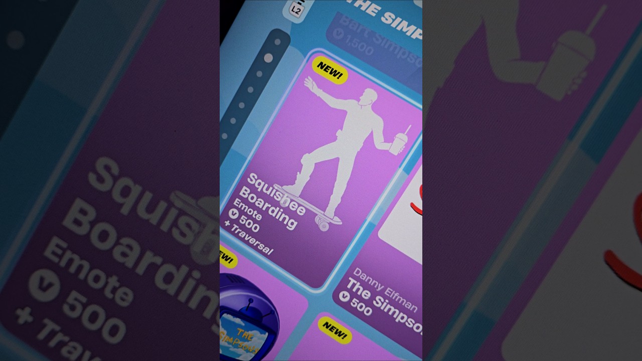 FORTNITE ITEM SHOP NEW EMOTE SQUISEHEE BOARDING #fortnite #shorts #simpsons #memes #gaming #skate