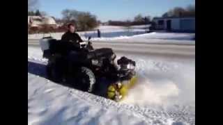 Polaris Quad ATV Winterdienst ( Kehrmaschine , Schneeschieber )