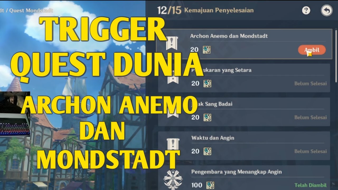 CARA MENDAPATKAN QUEST ARCHON ANEMO DAN MONDSTADT GENSHIN IMPACT
