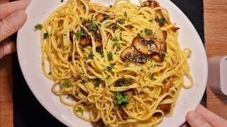 Spaghetti with mushrooms recipe #spaghetti