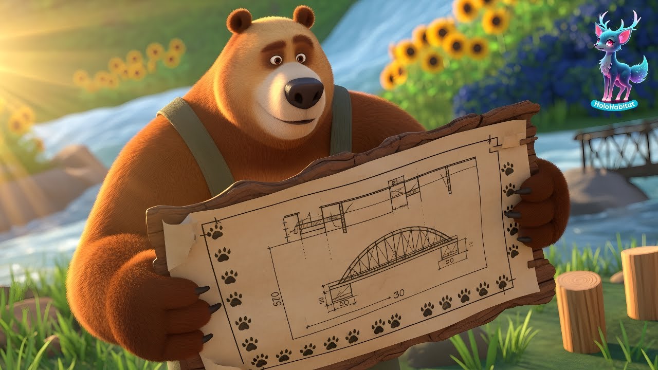 🌉 How Animals Build a Friendship Bridge Together | Teamwork Story for Kids | Educational Animation