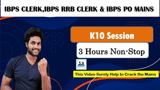 K10 Session Treat | 3hours Non-stop Application problems  | prelims and mains | RRB CLERK  | SBI