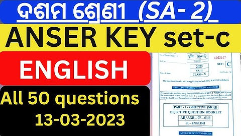 10th Class Sa2 Exam English Question Answer Key Set-c #arjunmaths