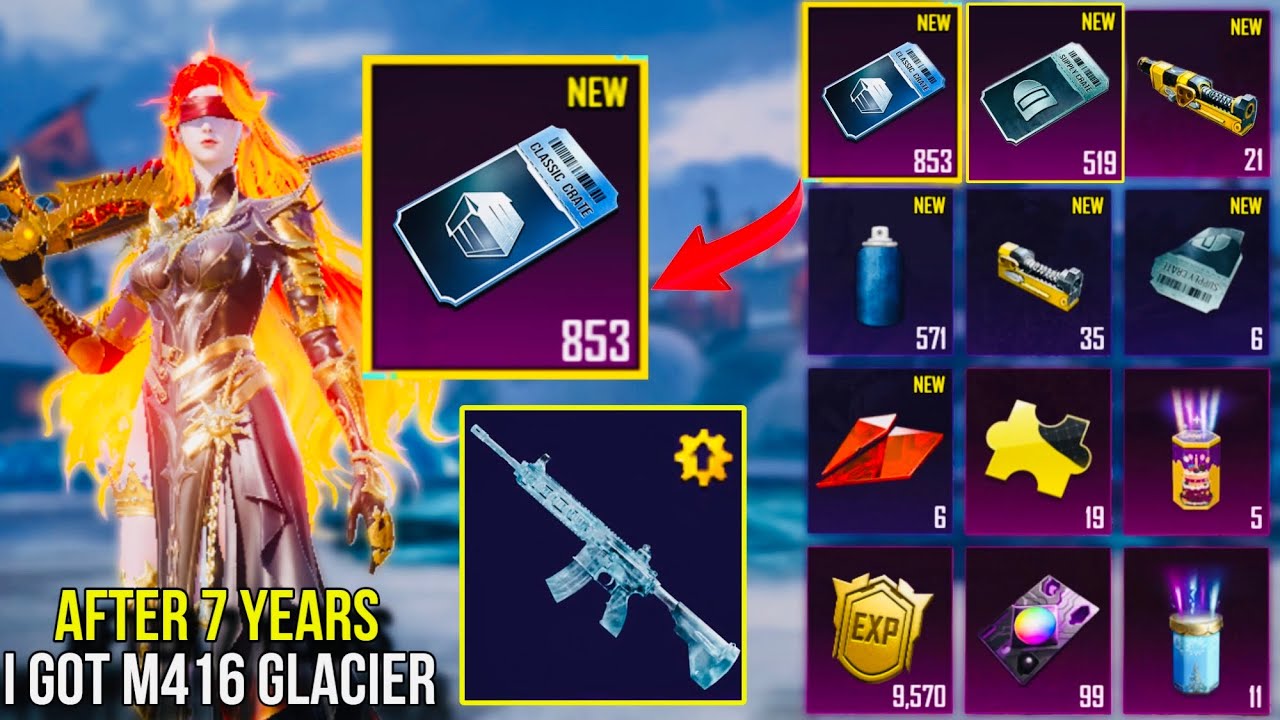 new premium crate opening pubg mobile 8530 Classic crate opening M416 glacier❄️5190 supply opening