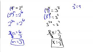 Solving Simple Exponential Equations Part 2