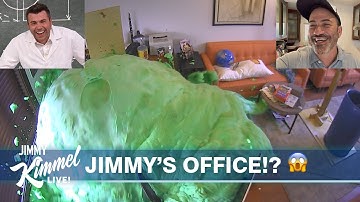 Elephant Toothpaste Prank Destroys Jimmy Kimmel’s Office (ft. Mark Rober & Science Bob)