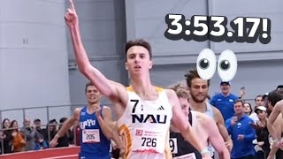 NAU's Colin Sahlman Shows Off Speed With Crazy 3:53.17 Mile Win At BU John Thomas Terrier Classic