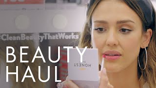 Watch Jessica Alba Do a Beauty Editor's Makeup with All Honest Beauty Products | Beauty Haul |  ELLE