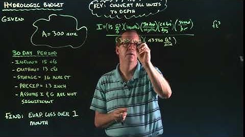 Hydrologic Budget Example