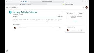 Monthly Activity Calendar Assignment Tutorial