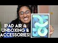 iPad Air 4 (green!) unboxing, accessories, and set up! (college student/boomer struggles for 15 min)