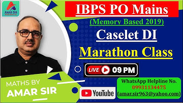 IBPS PO Mains 2021 | Caselet Data Interpretation | Memory Based-2019 | Marathon Class | By Amar Sir