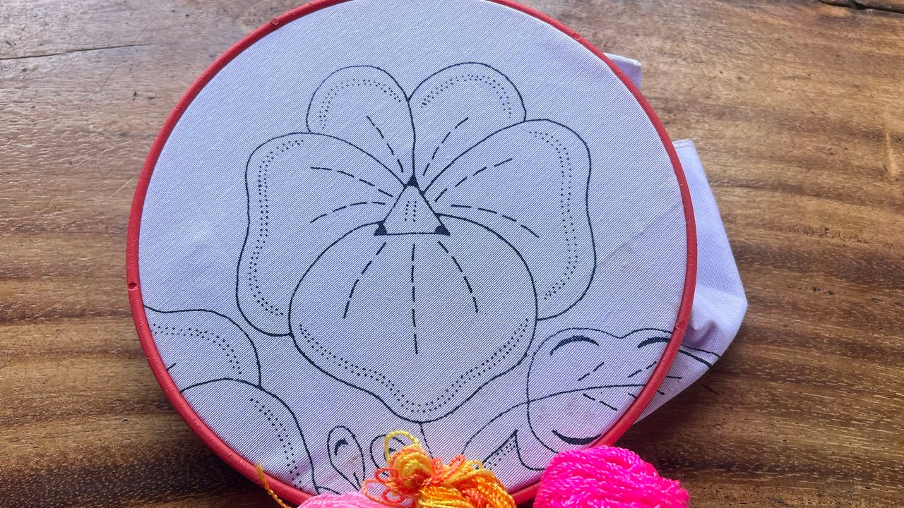 PUNTADA MUY FÁCIL PARA UNA FLOR PENSAMIENTO 💭 @tusideasenbordados 