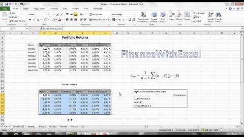 How to make the variance-covariance matrix in Excel: Portfolio Models #1