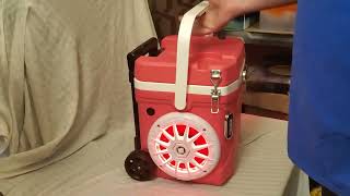 Pink Igloo Rolling Cooler Bluetooth Speaker