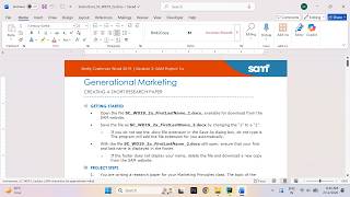 Shelly Cashman Word 2019 | Module 2: SAM Project 1a Generational Marketing