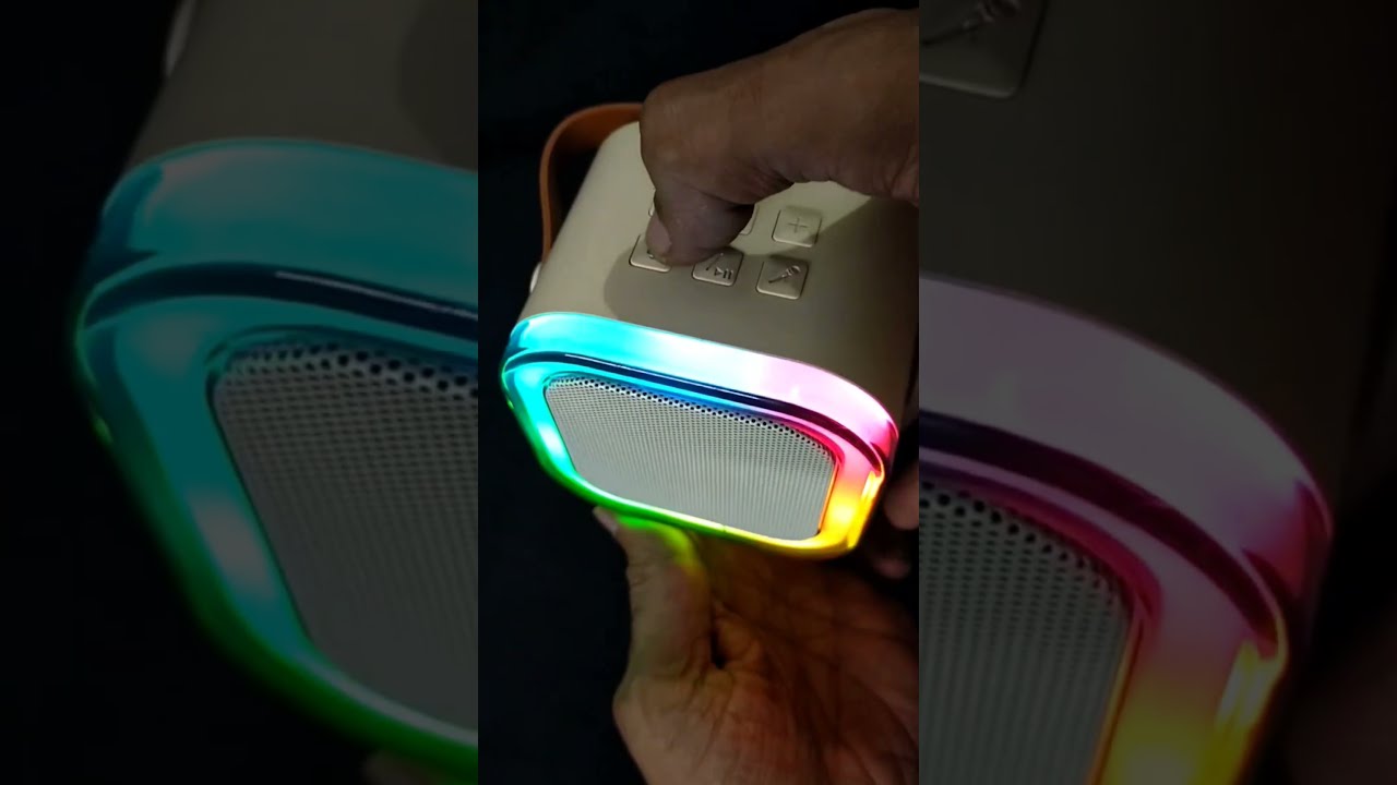 Karaoke K12 LED Portable Bluetooth Speaker With Mic Shortsviral Sound Singing