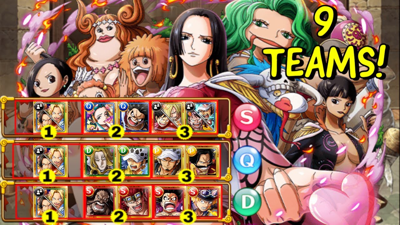 OPTC Kizuna Kuja Pirates - 9 Teams! [One Piece Treasure Cruise] - YouTube