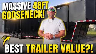 Custom 48' Gooseneck Trailer with Dual Awnings, Bigfoot Jacks & Cabinet Package! | Renown Cargo