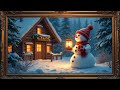 Christmas Snowman |  Relaxing Holiday TV Art 4K | Christmas Background Art  | Christmas Ambiance