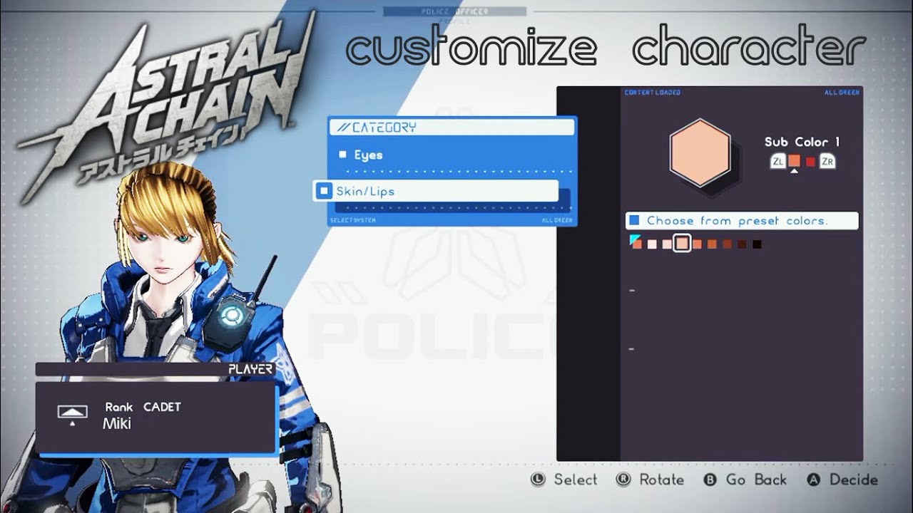 Customize Character Astral Chain - YouTube