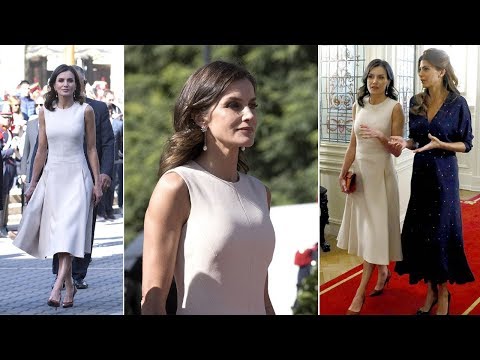 Video: Reina Letizia Trekt Een Delpozo-jurk Aan