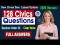 Update | OFFICIAL 128 Civics Questions & Answers 2025 Version - Random Order - US Citizenship Test