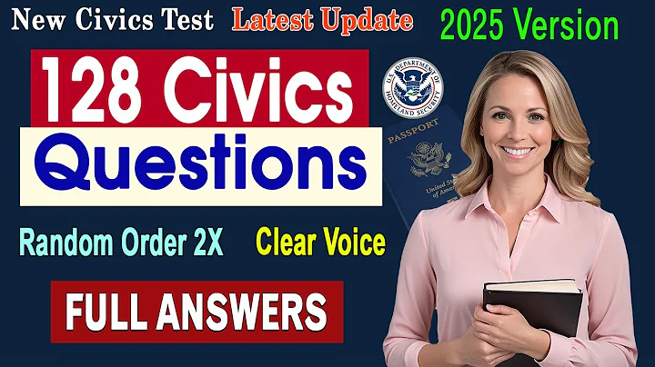 Update | OFFICIAL 128 Civics Questions & Answers 2025 Version - Random Order - US Citizenship Test