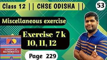 Exercise 7k Q.10,11,12 | derivative class 12 in odia | elements of mathematics class 12 |