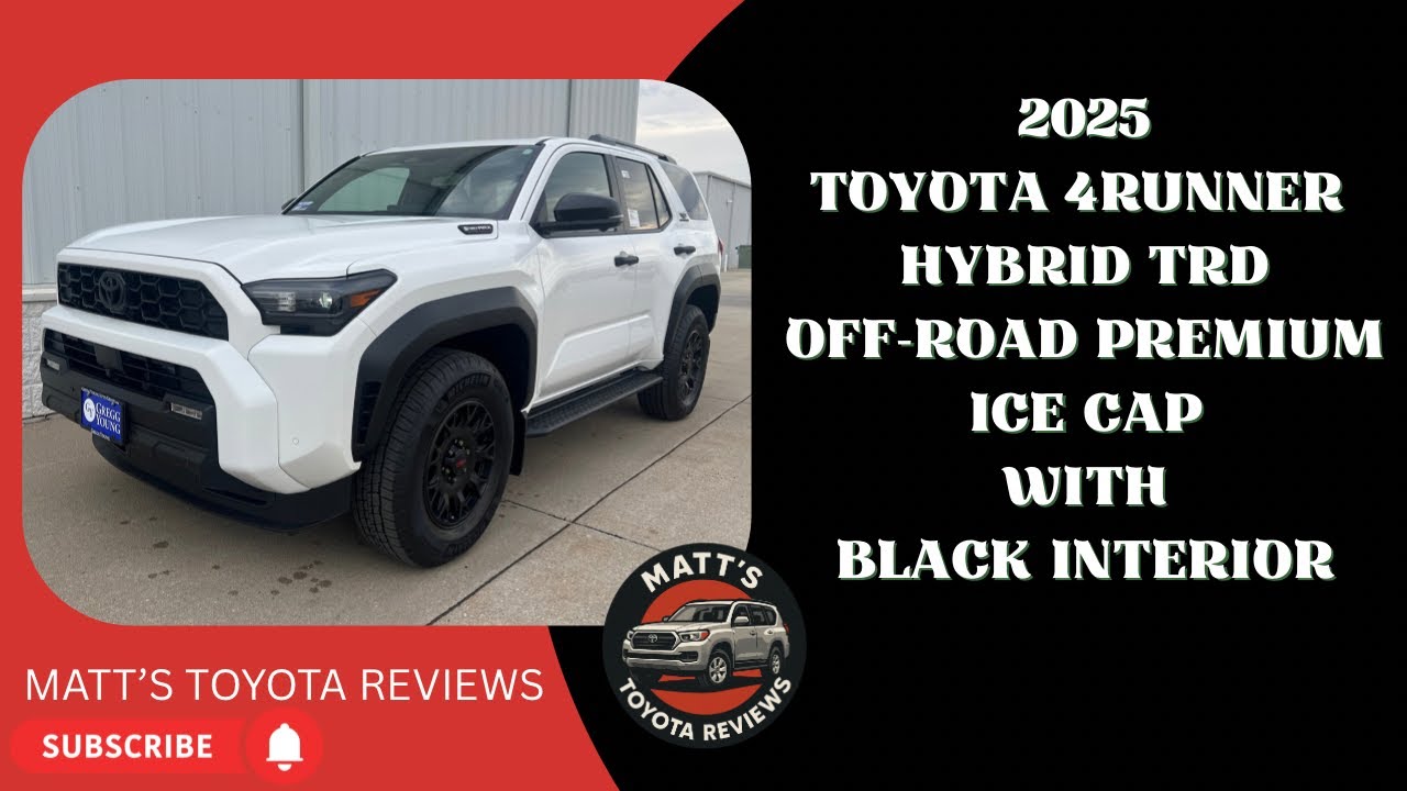 Toyota 4Runner Hybrid TRD Off-Road Premium Ice Cap 2025 года с черным салоном