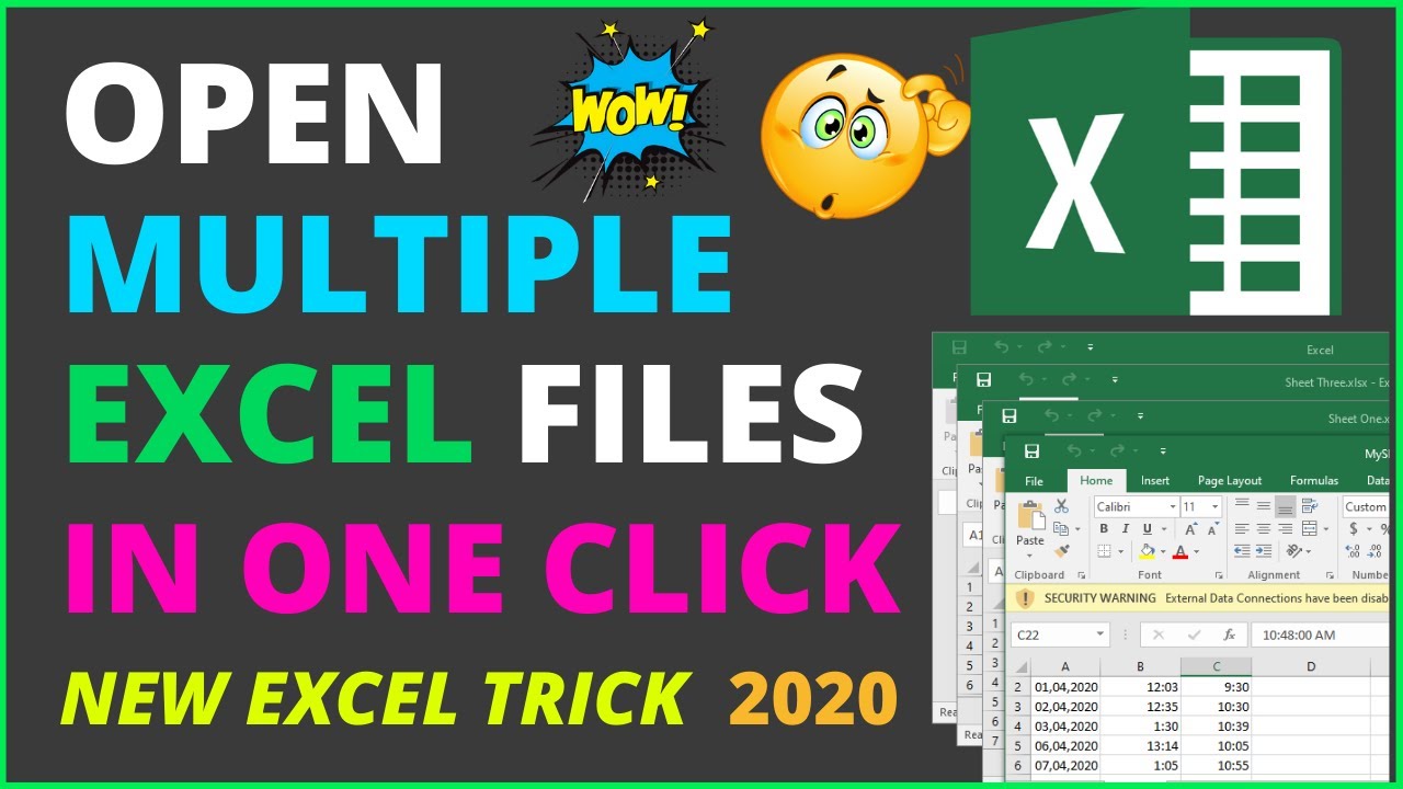 how-to-open-multiple-excel-files-at-once-in-one-click-new-excel-trick-2022-youtube