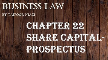ICAP || CAF-03 || Chapter 22 || Share Capital - Prospectus
