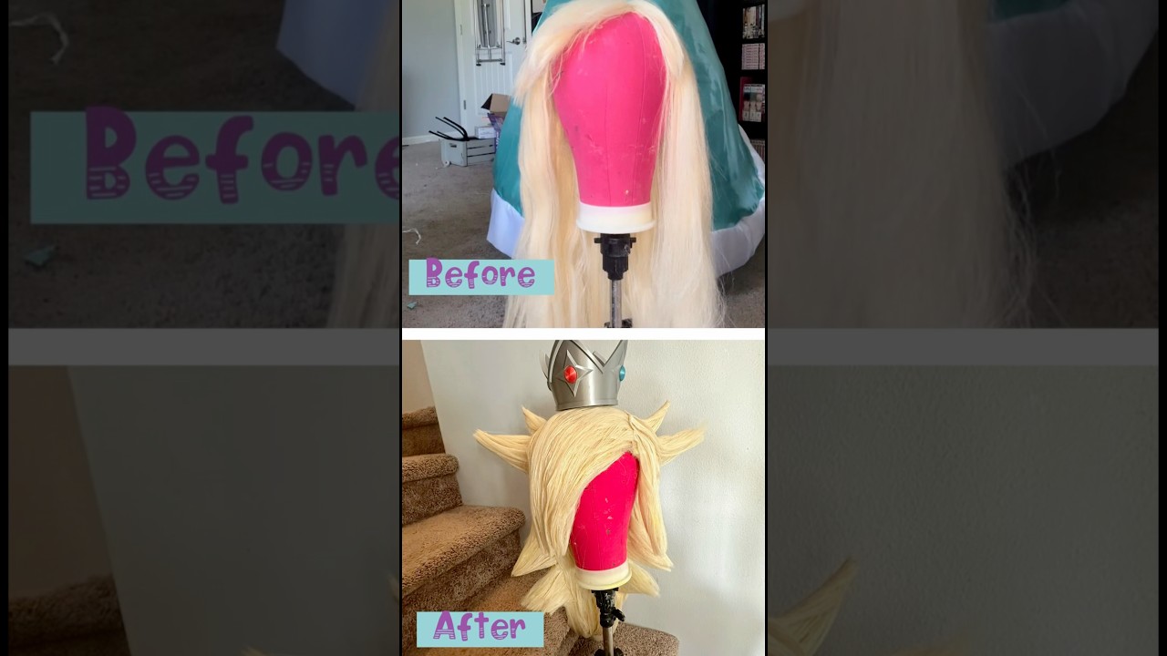 How I made Rosalina’s wig! #rosalina #cosplay #wig #howto #tutorial #wigstyling #mario