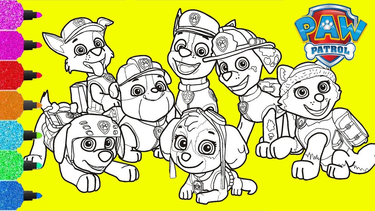  Paw  Patrol  Coloring  Pages  Glitter Paw  Patrol  Coloring  