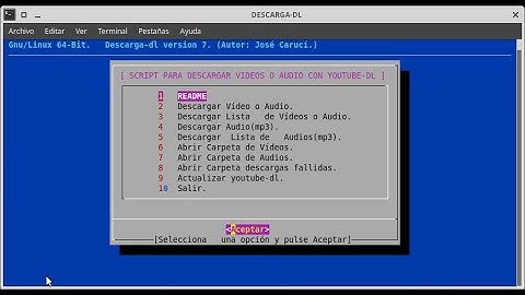 youtube-dl + bash + dialog en Gnu/linux