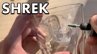 I Engraved Shrek Onto a Glass with a Dremel by Log's Carving Club 1,742 views 2 years ago 4 minutes, 1 second