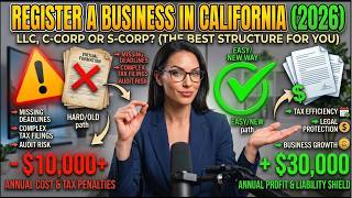 How To Register A Business in California in 2026 (LLC, C-Corp or S-Corp) Start A Business in CA