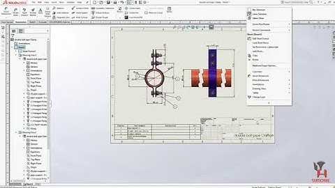 Alloy steel double bolted pipe clamp design drafting -exercise 10