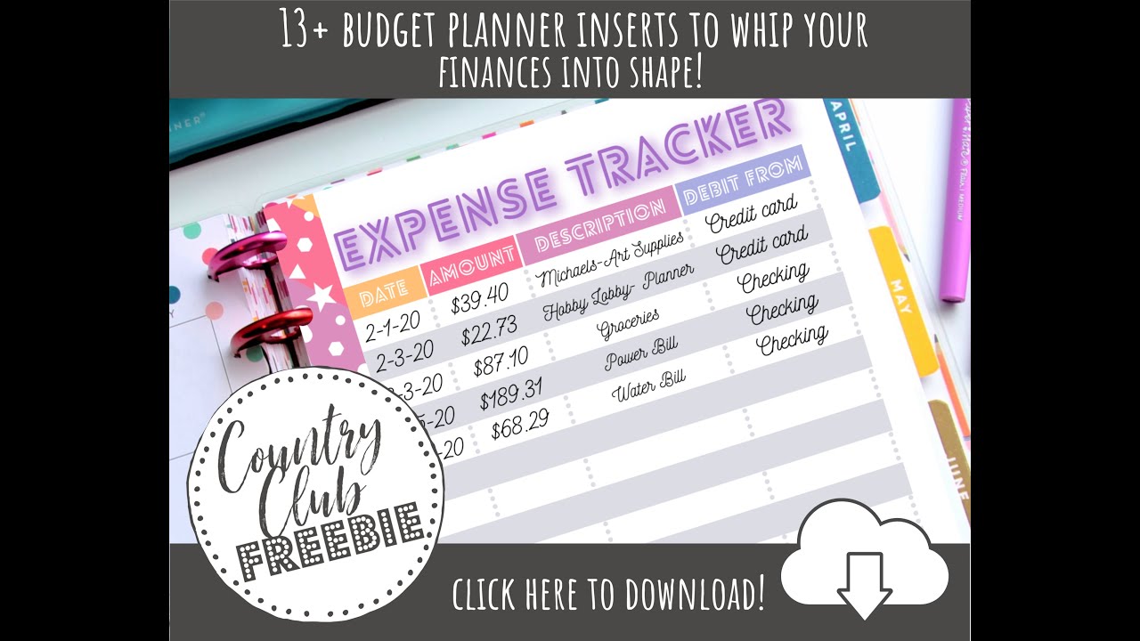 Organization Kit: Budget Section. / Pdf to download and print (unlimited) /  Budget management / Planner /