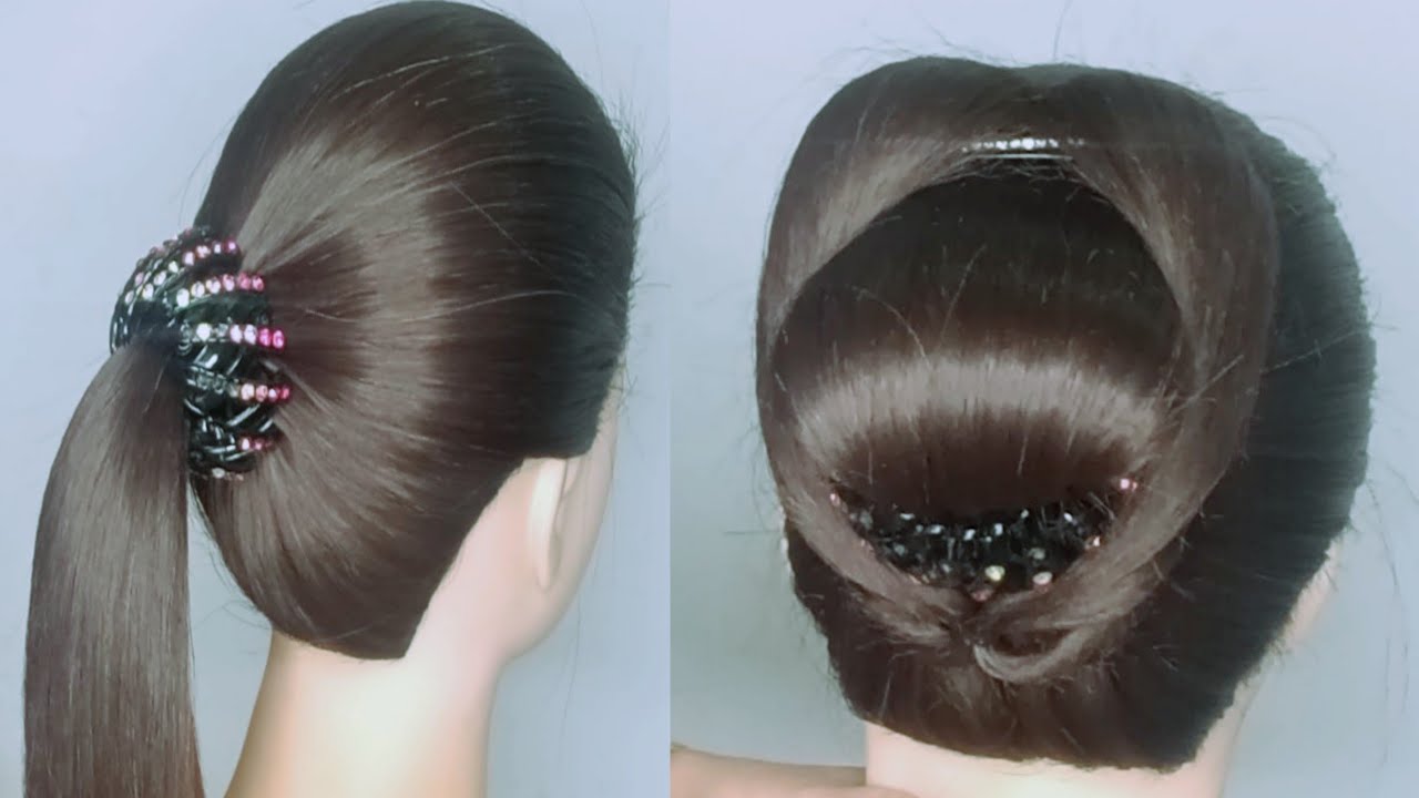stylish-juda-bun-hairstyle-for-ladies-juda-hairstyle-for-long-hair-with