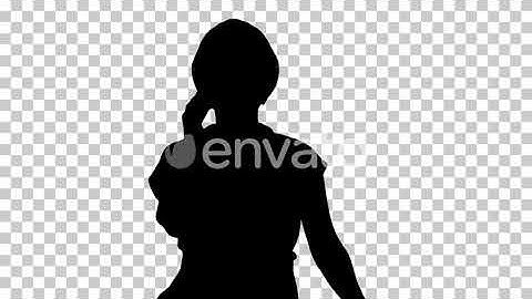 Silhouette female worker walking, Alpha Channel | Motion Graphics - Envato elements