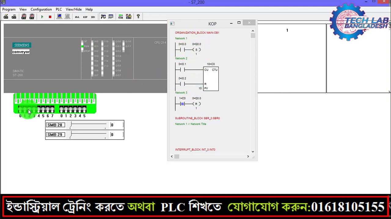 SIEMENS S7 200 PLC BANGLA TUTORIAL | CONVEYOR BELT PLC PROGRAM | S7 200 ...