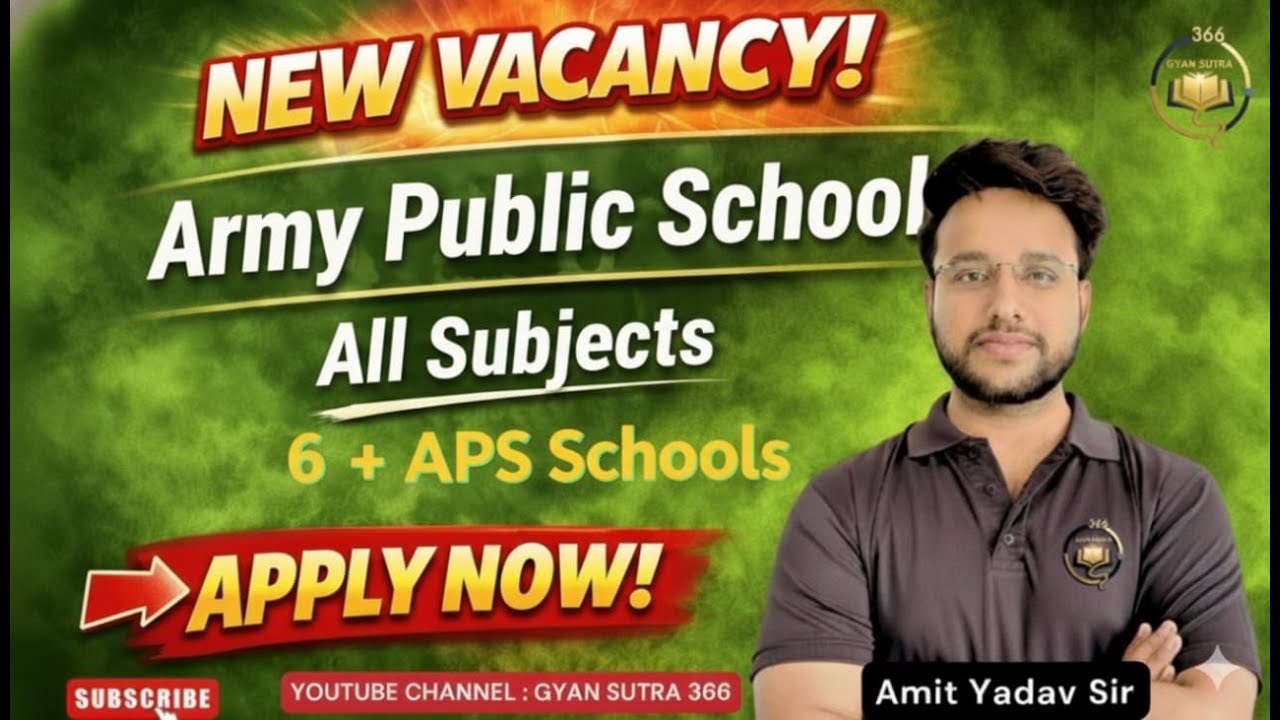 Army Public School भर्ती 2026 | APS Bareilly, Ranikhet, Almora ...