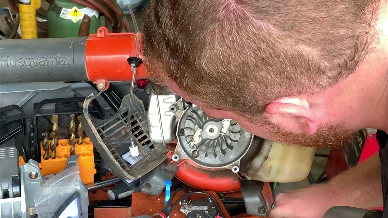 Husqvarna 125B carburetor change, fuel lines and spark plug YouTube