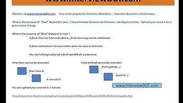 What is the purpose of final keyword java interview question and answer