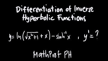 Differentiation of Inverse Hyperbolic Functions Differential Calculus Feliciano and Uy Part 5