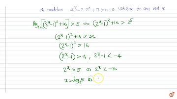 Find the number of positive integers not satisfying the inequality `log_2 (4^x-2.2^x+17) gt5`