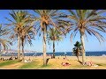 Mlaga walk  mlaga beach from marina seawall  spain